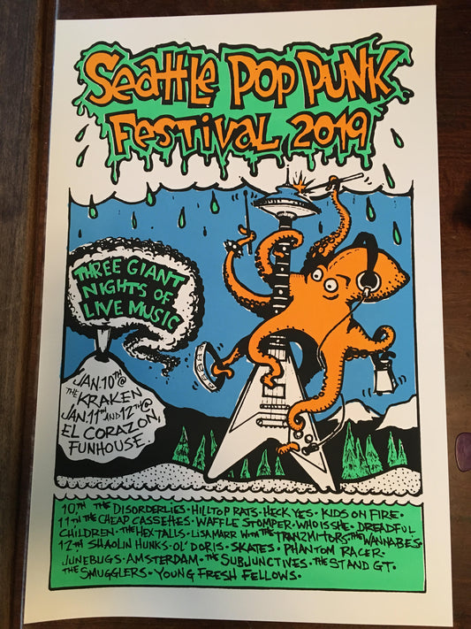 Seattle Pop Punk Festival 2019 Show Poster - Jan 10, 11, 12 2019