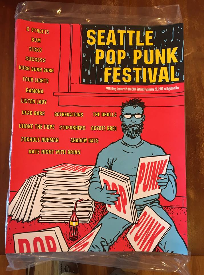 Seattle Pop Punk Festival 2018 Show Poster - Highline Seattle 1-19/20-18